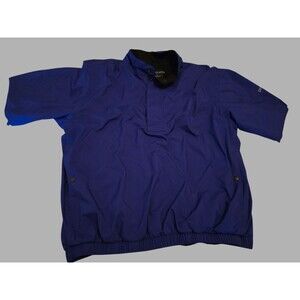 DryJoys Footjoy Windbreaker Mens XLarge Blue 1/4 Short Sleeve Golf